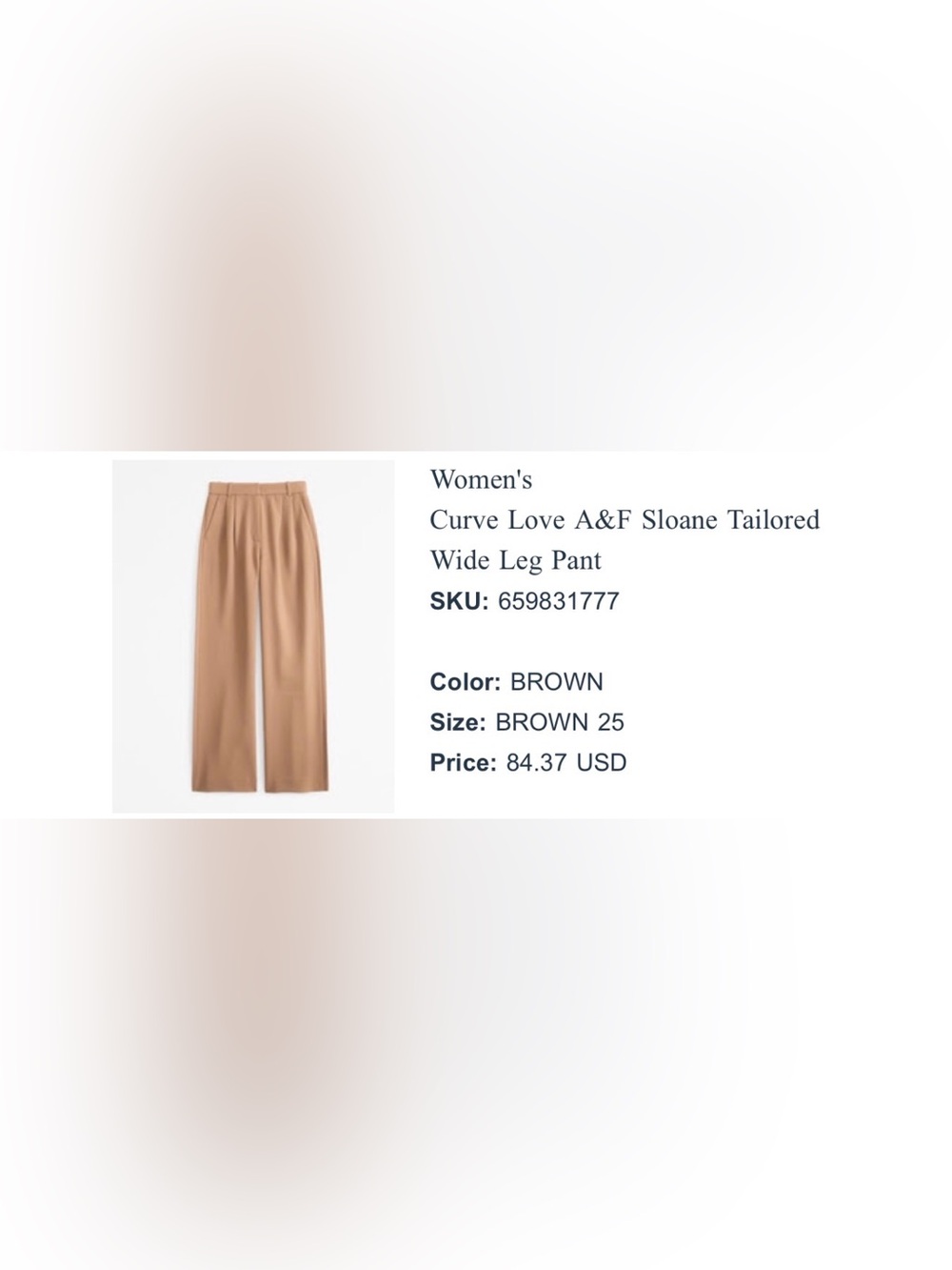 Abercrombie & Fitch High-Rise Tailored Pant - Camel Brown